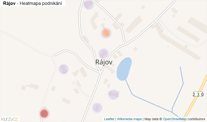 Mapa Rájov - Firmy v části obce.