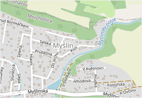 Kozí v obci Mnichovice - mapa ulice