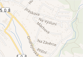 Máchova v obci Mnichovice - mapa ulice