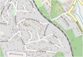 Mazanova v obci Mnichovice - mapa ulice