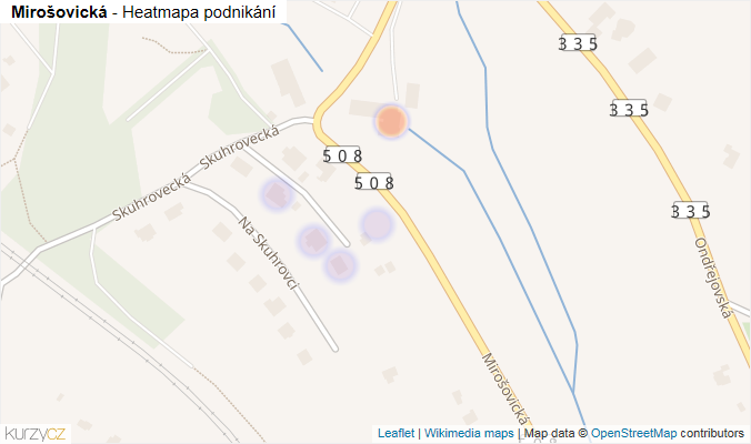Mapa Mirošovická - Firmy v ulici.
