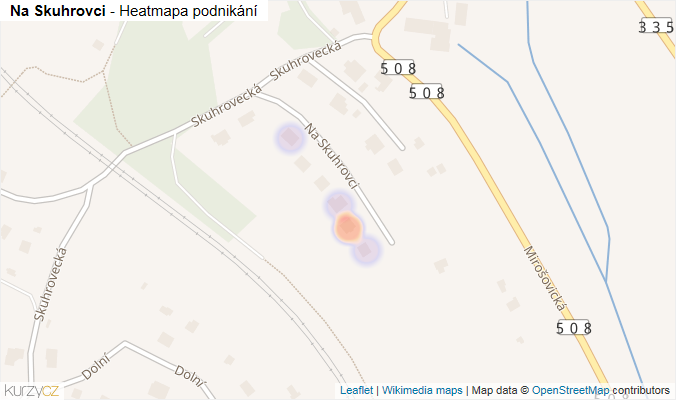Mapa Na Skuhrovci - Firmy v ulici.