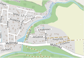 Pastýřská v obci Mnichovice - mapa ulice