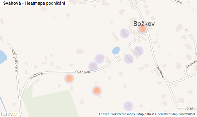 Mapa Svahová - Firmy v ulici.