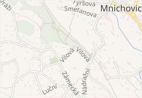 Vílová v obci Mnichovice - mapa ulice