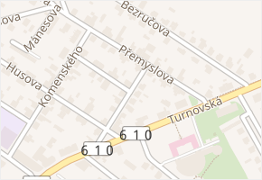 Boženy Němcové v obci Mnichovo Hradiště - mapa ulice