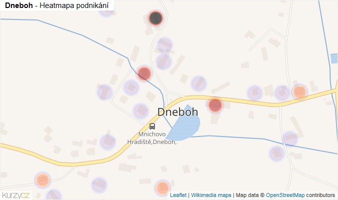 Mapa Dneboh - Firmy v části obce.