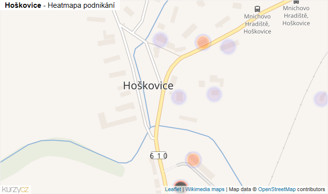 Mapa Hoškovice - Firmy v části obce.