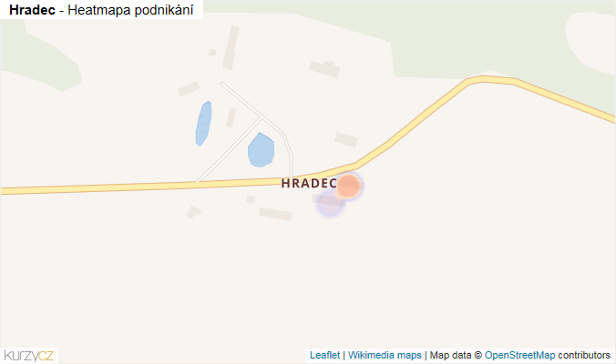 Mapa Hradec - Firmy v části obce.