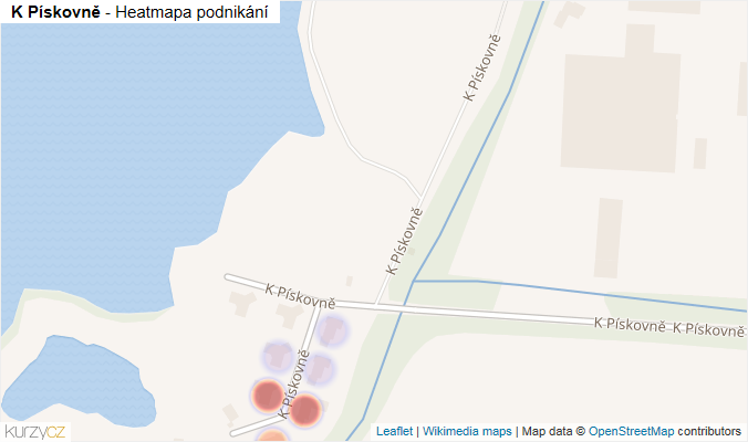 Mapa K Pískovně - Firmy v ulici.
