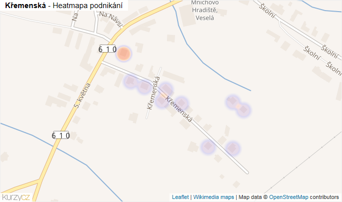 Mapa Křemenská - Firmy v ulici.