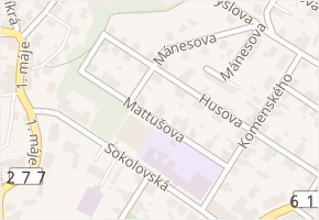 Mattušova v obci Mnichovo Hradiště - mapa ulice