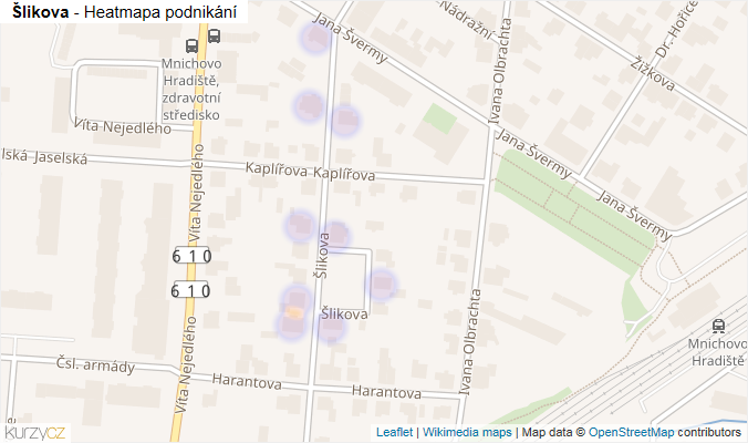Mapa Šlikova - Firmy v ulici.