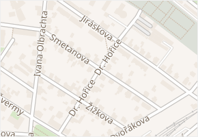 Smetanova v obci Mnichovo Hradiště - mapa ulice