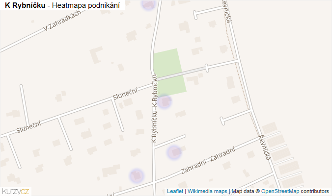 Mapa K Rybníčku - Firmy v ulici.