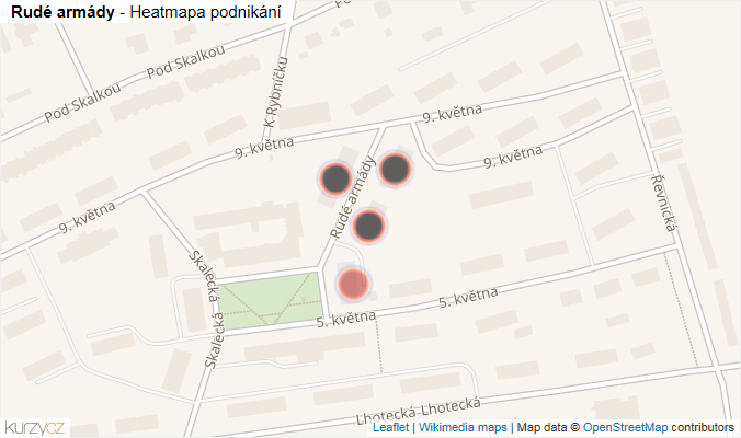 Mapa Rudé armády - Firmy v ulici.