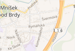 Rymáňská v obci Mníšek pod Brdy - mapa ulice