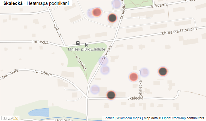 Mapa Skalecká - Firmy v ulici.