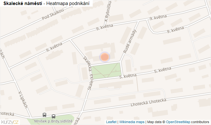 Mapa Skalecké náměstí - Firmy v ulici.