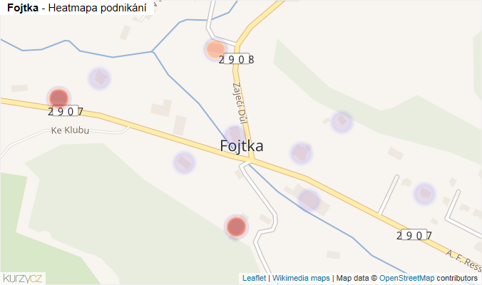 Mapa Fojtka - Firmy v části obce.