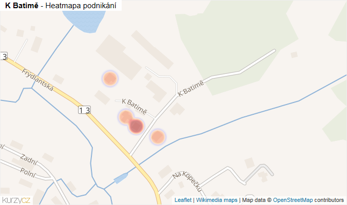 Mapa K Batimě - Firmy v ulici.
