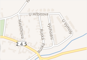 Ruská v obci Mochov - mapa ulice