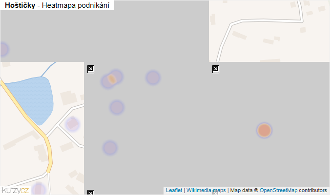Mapa Hoštičky - Firmy v části obce.