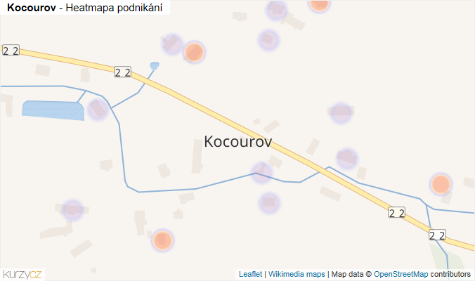 Mapa Kocourov - Firmy v části obce.