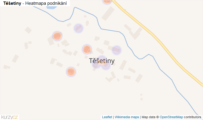 Mapa Těšetiny - Firmy v části obce.