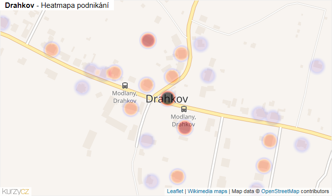 Mapa Drahkov - Firmy v části obce.