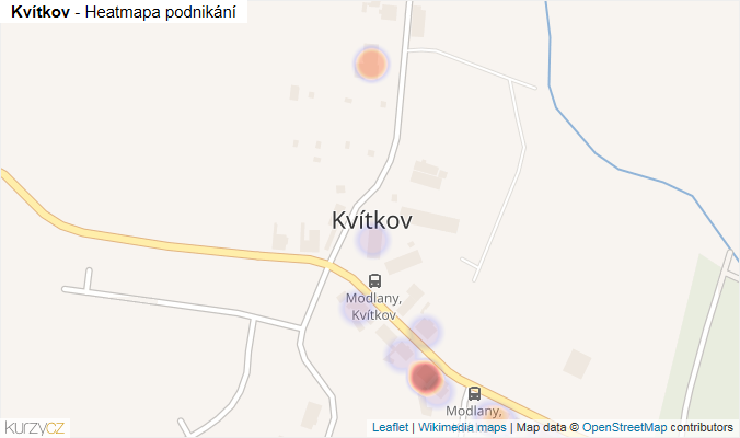 Mapa Kvítkov - Firmy v části obce.