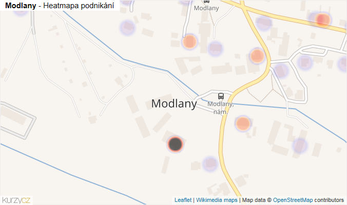 Mapa Modlany - Firmy v části obce.