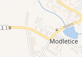 Panelové sídliště v obci Modletice - mapa ulice