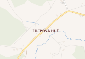 Filipova Huť v obci Modrava - mapa části obce