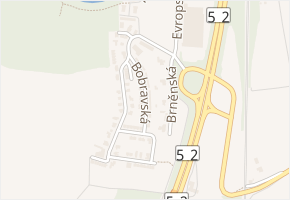 Bobravská v obci Modřice - mapa ulice