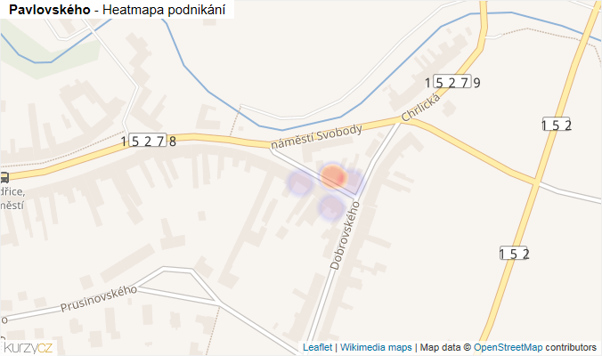 Mapa Pavlovského - Firmy v ulici.