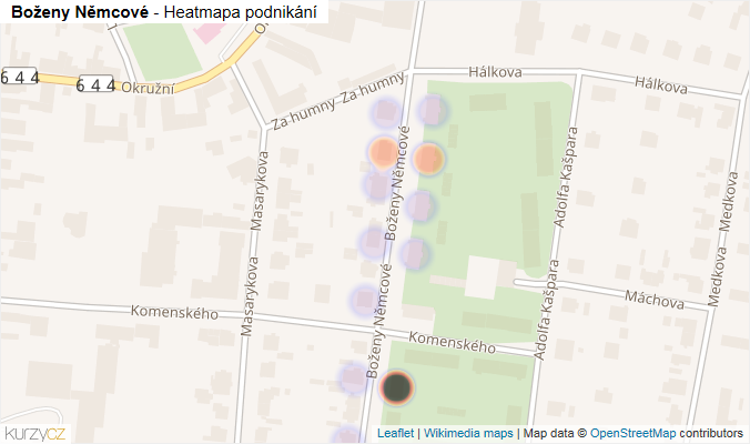 Mapa Boženy Němcové - Firmy v ulici.