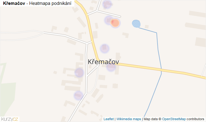 Mapa Křemačov - Firmy v části obce.