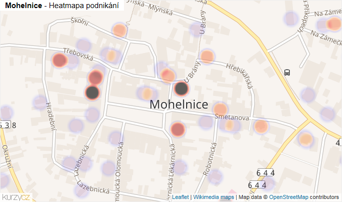 Mapa Mohelnice - Firmy v části obce.