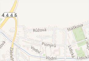 Růžová v obci Mohelnice - mapa ulice