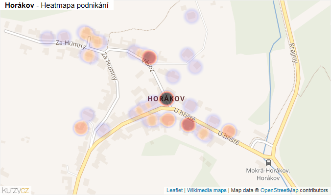 Mapa Horákov - Firmy v části obce.