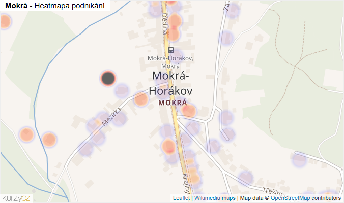 Mapa Mokrá - Firmy v části obce.