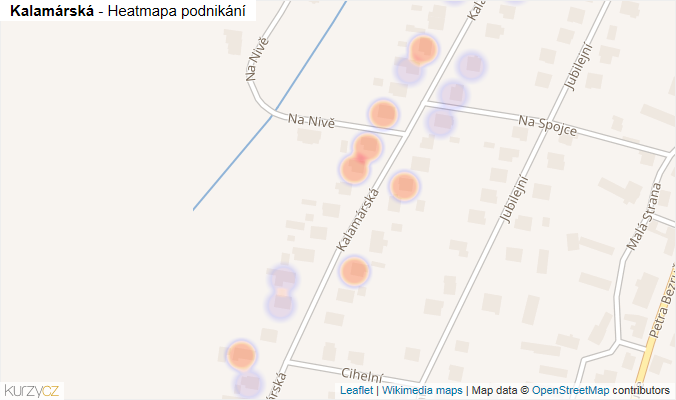 Mapa Kalamárská - Firmy v ulici.