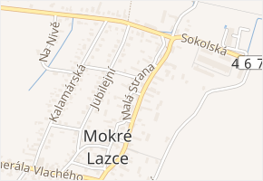 Malá Strana v obci Mokré Lazce - mapa ulice