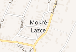 Mokré Lazce v obci Mokré Lazce - mapa části obce