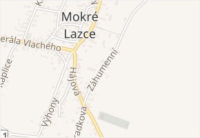 Záhumenní v obci Mokré Lazce - mapa ulice