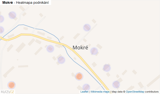 Mapa Mokré - Firmy v části obce.