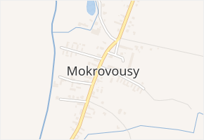 Mokrovousy v obci Mokrovousy - mapa části obce