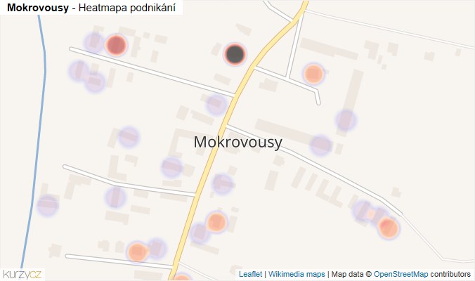 Mapa Mokrovousy - Firmy v části obce.