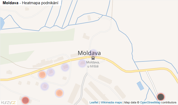 Mapa Moldava - Firmy v části obce.
